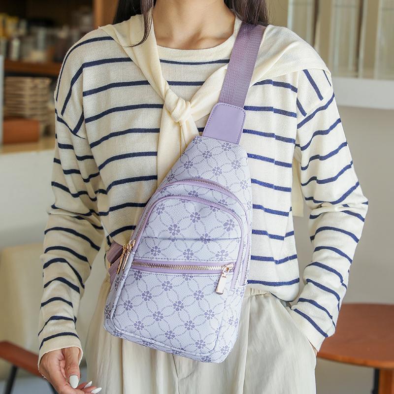 Винтажная сумка через плечо для женщин, нагрудная сумка с принтом, мягкая кожаная сумка через плечо