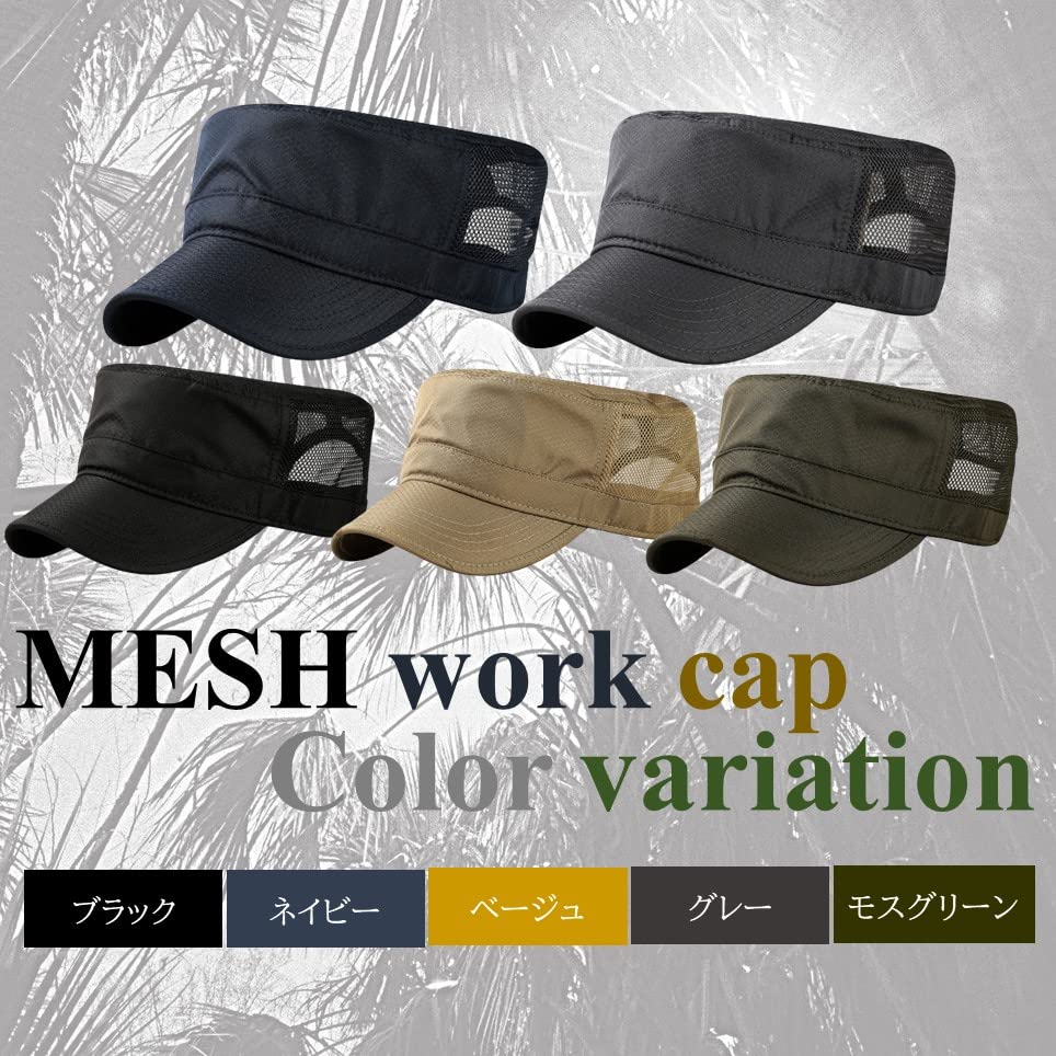 Airrail Work Mesh Military Cap for Men and Polyester Adjustable Outdoor Cap, Women, Mesh, Breathable, Size, Stylish, (Black)