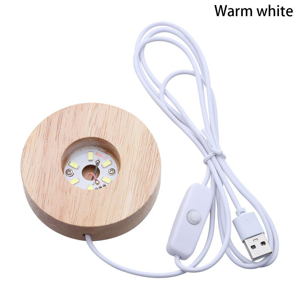 Gift for Crystal Ball Home Decor Color Changing LED Lights Wooden Lighted Base Stand Display Base