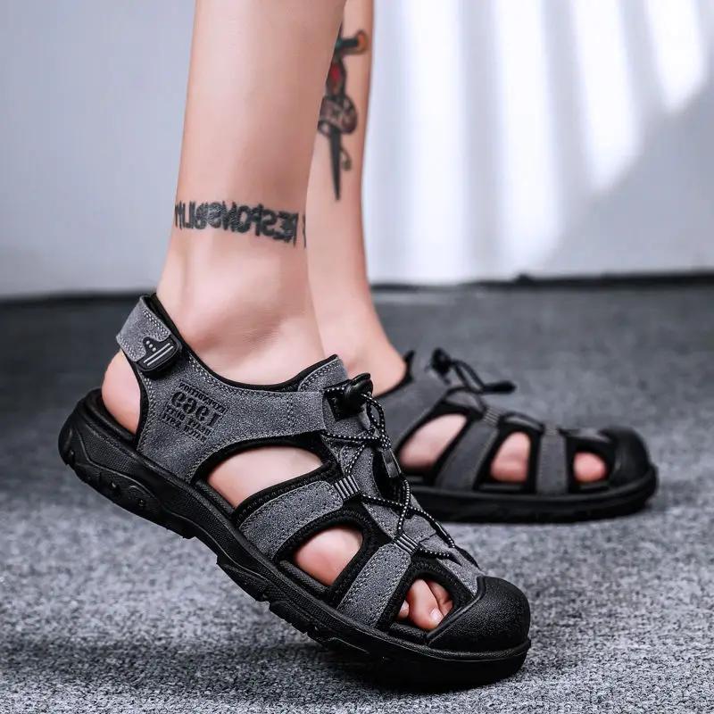 Спортивная мужская обувь Лето 2024 Бег На открытом воздухе Мужские сандалии по акции Большой размер Дешевая ликвидация Стильная В приветственной сделке Нескользящая V