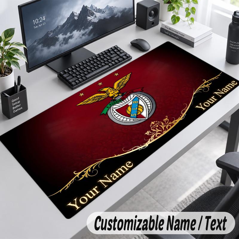 Custom Name Text Mouse Pad Benfica FC Personalized Desk Pad For Work And Gaming