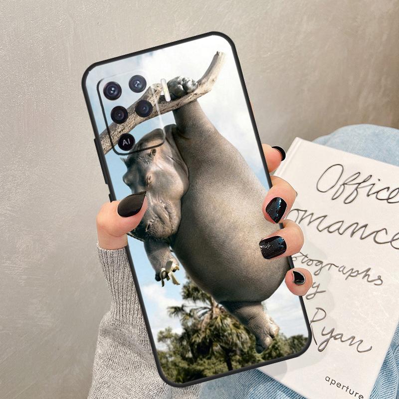 Чехол с рисунком бегемотов для Oppo A40 A60 A80 A78 A38 A18 A98 A58 A96 A76 A16 A94 A74 A54 A15 A17 A57 A77 A5 Pro