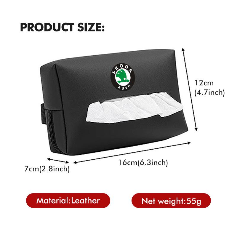 AAFO1 Car Styling Tissue Bag Armrest Box Paper Towel Interior Organizer Accessories For Skoda Kamiq Karoq Octavia 2 3 Rapid Scala Kami