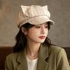 Women Striped Cat Ear Octagonal Hat Japanese Style Versatile Cute Hat