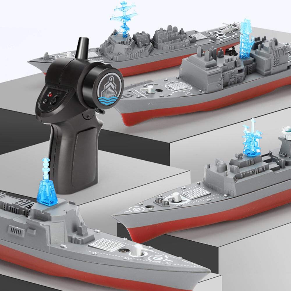 2.4G Remote Control Boat Waterproof High-Speed Simulation Ship Warship Model Rechargeable Mini
