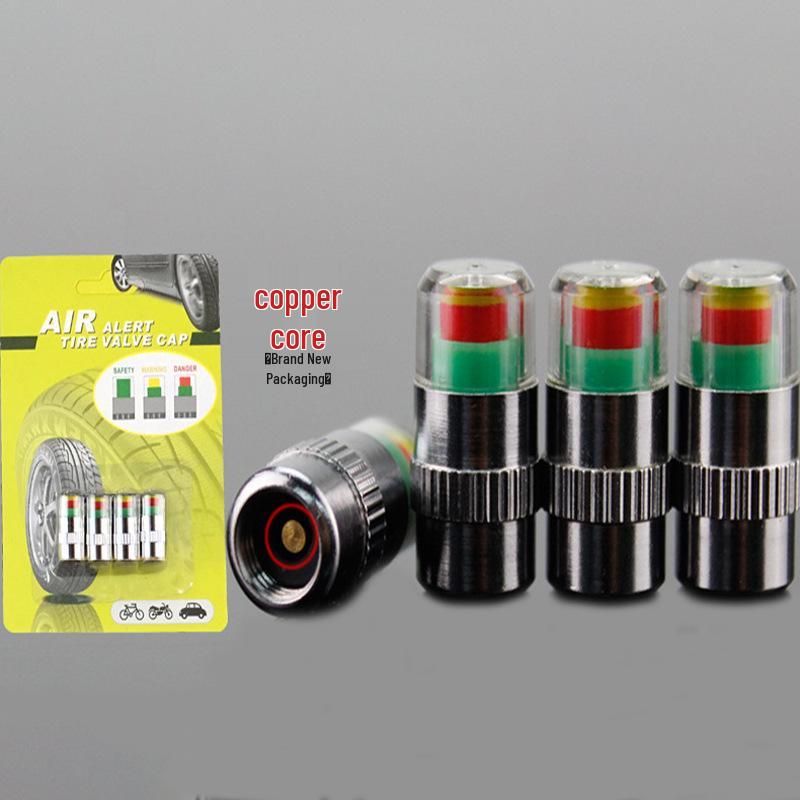 Комплект из 4 визуальных колпачков для контроля давления в шинах с индикатором предупреждения