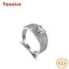 Tancise Women Classic 925 Sterling Silver Zircon Ring Ladies Jewelry Wedding Promise Party Gift
