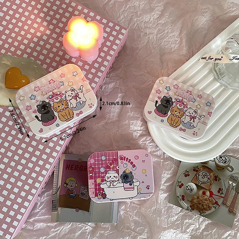 Милый мультяшный футляр для контактных линз, портативный футляр для контактных линз для девочек, контейнер для хранения красоты, дорожный набор