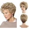 Synthetic Women's Short Brown Blonde Wig with Bangs Fluffy Layered Hairstyle Female Natural Wig Lady Mommy Wigs