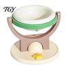 Easy Clean Pet Bowl 2-in-1 Wall Mounted Cat Bowl, Elevated Food Anti-Tipping Foldable Raised Feeding Feeder Shelf, Floating for Indoor Cats,