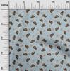 oneOone Cotton Poplin Light Blue Fabric Bird Ladybird  Quilting Supplies Print Sewing Fabric By The Yard 42 Inch