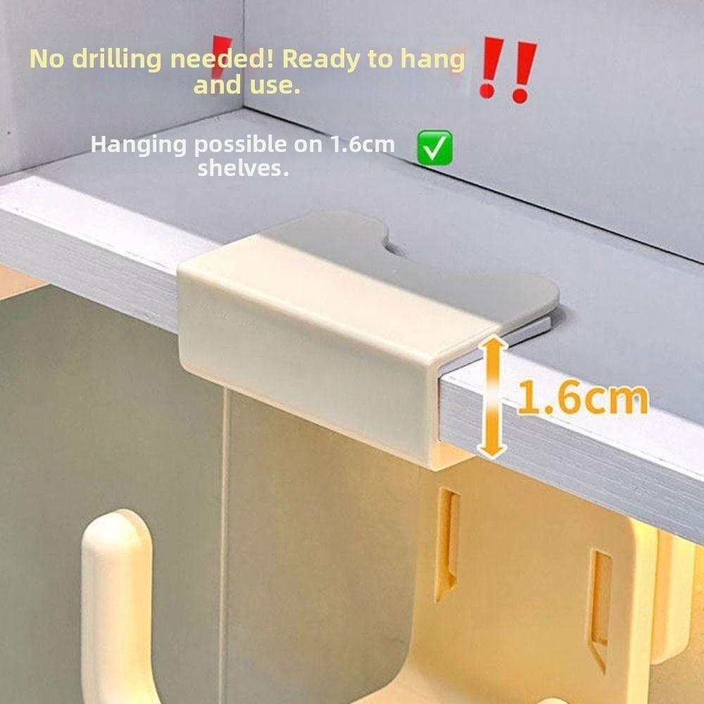 U-shaped Hanging Tissue Holder Punch-Free Paper Towel Container Wet Tissue Storage Rack Bathroom