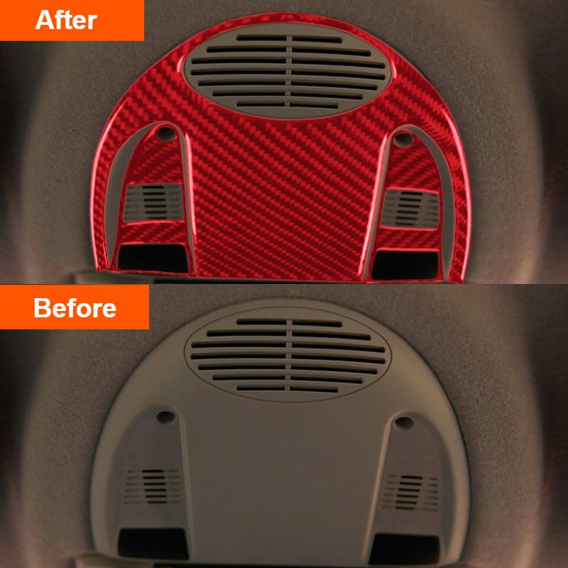 For Mini Cooper Hardtop R56 Clubman R55 R57 Accessories Carbon Fiber Interior Trim Car Roof Reading Light Lamp Cover Sticker