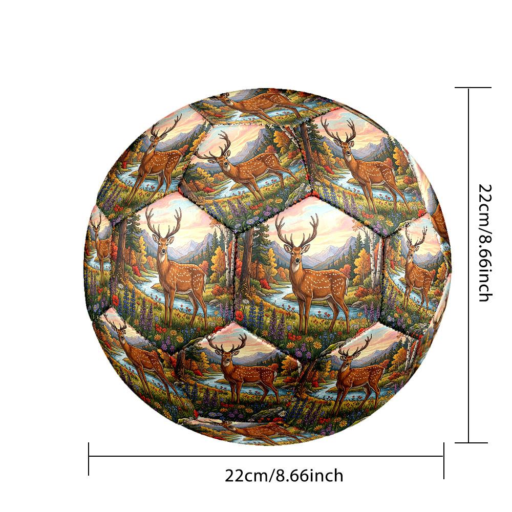 1pc Deer Autumn Landscape Durable Size 5 Soccer Ball Professional Match Training Football Indoor &Outdoor Sports Ball p60114