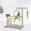 Wooden Bird Swing Toy Parrot Perch Stand Playstand with Chewing Bead Cage Playground Bird Swing Toy Wooden Parrot Perch Bird Toy