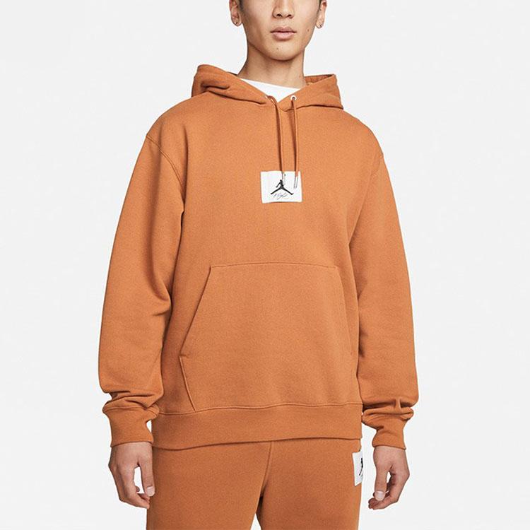 Jordan SS22 Толстовка с длинным рукавом и принтом логотипа Мужские топы Коричневый Желтый DA9817-241