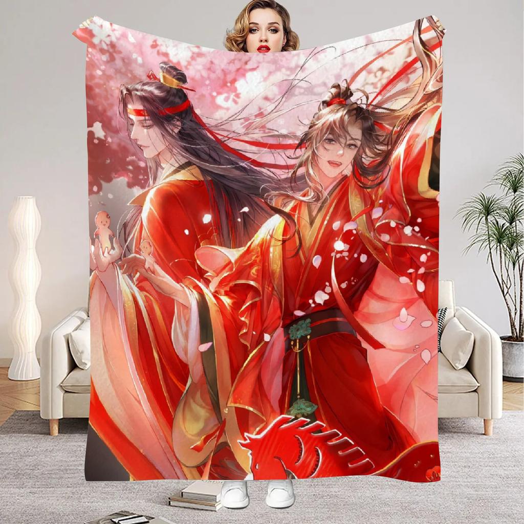 Modaozushi W&L Printed Flannel Blanket for Home Living Room Bedroom Decor New Year Christmas Gift for Kids