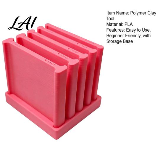 Ceramic Modeling Tools 1 Set Polymer Clay Thickness String Rollers Rolling Guide 0.5-5mm with Storage Base Strip Roller Maker for Earrings