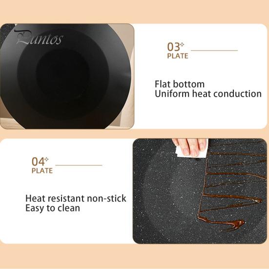 Korean Style BBQ Grill Pan for Stove Top Large Camping Baking Frying Pan Cast Iron Multipurpose Griddle for Cooking Lovers