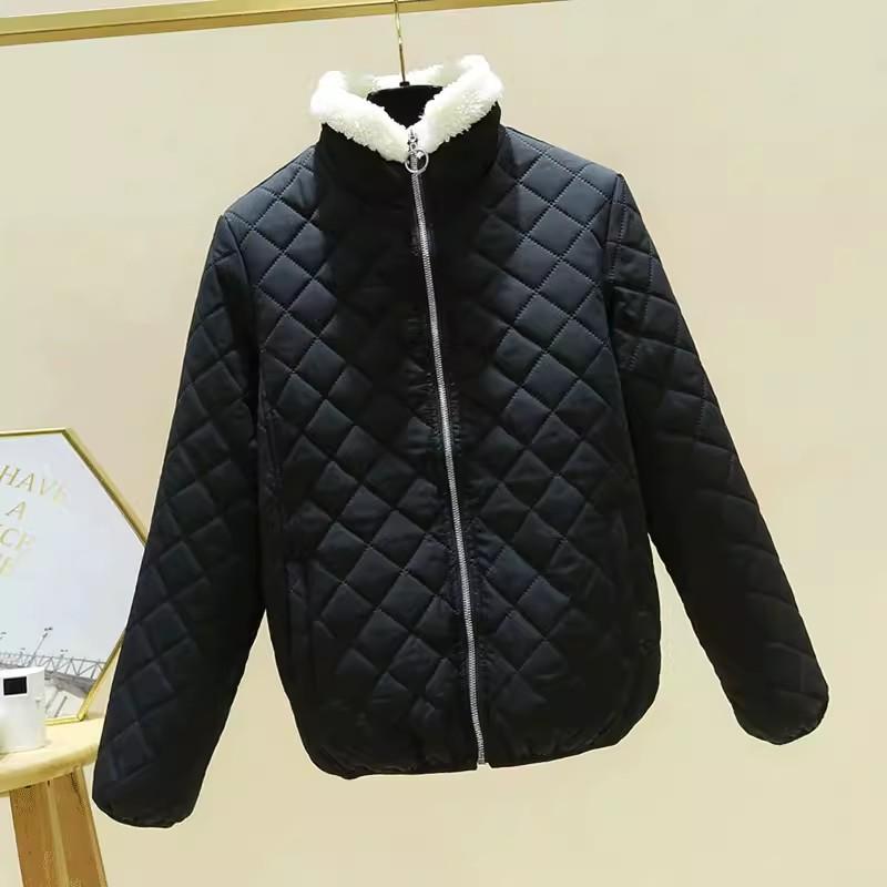 Women Jacket Black New Winter Female Korean Fleece Cotton Outcoat Padded Jacket Women Coat Thicken Hooded Parka Ladies