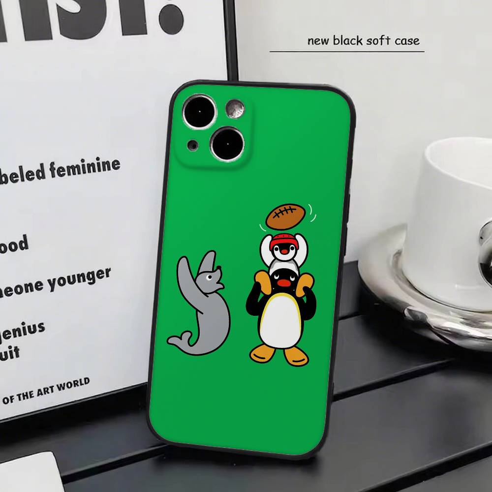 Cartoon P-pingu Kawaii Penguin Phone Case Silicone Soft For IPhone 17 Air 16 15 14 13 12 11 Plus Pro Max Plus