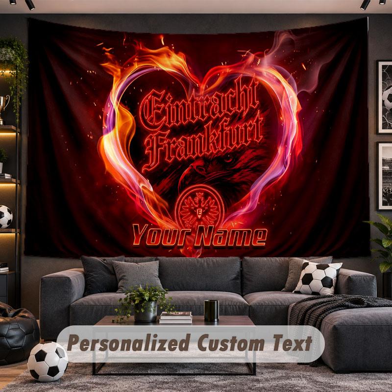 Wall Hanging Tapestry Custom NameEintracht Frankfurt Pattern Personalized Printed Fabric Wall Decor