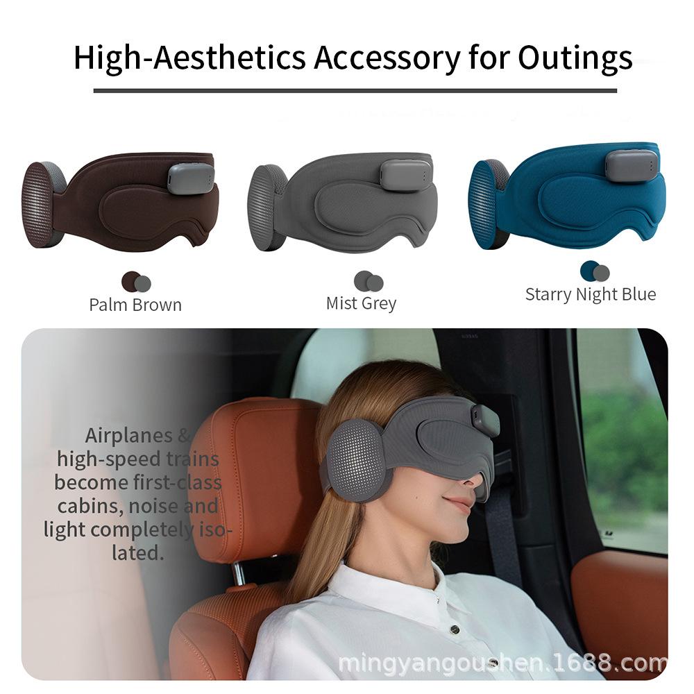 AI Smart Meditation Sleep Eye Mask with for Music Blackout Sleep Monitoring & White Noise-Portable Eye Care Device