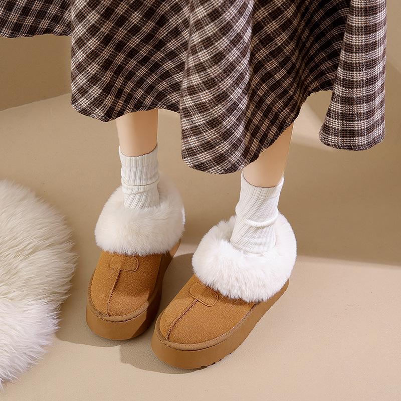 Женские зимние сапоги, бархатные, утолщенные, водонепроницаемые и нескользящие, для улицы, теплые и морозостойкие, большие, хлопковые, женские туфли-хлебцы