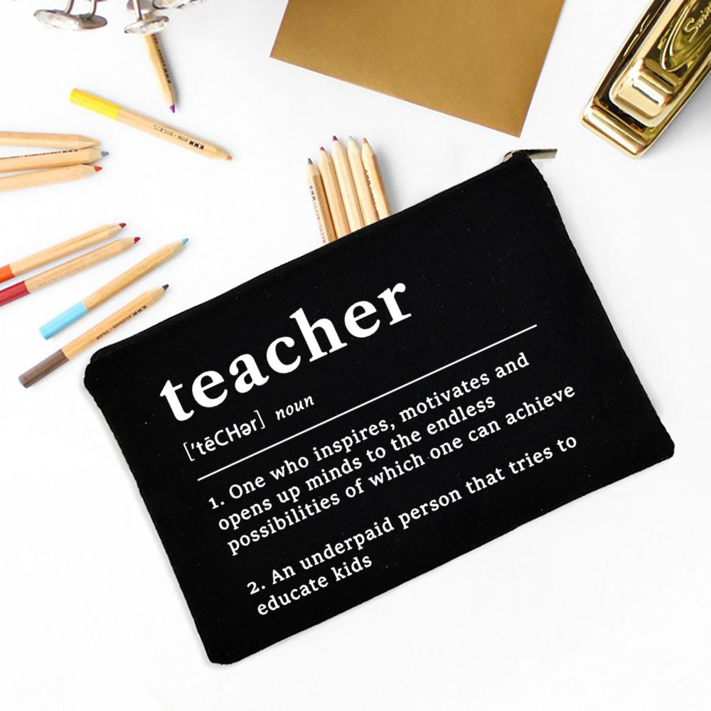 I'am Teacher What Is Your Superpower Women Bag Large Capacity Case School Stationery Supplies Storage Bags Travel Wash Pouch Teacher Gifts