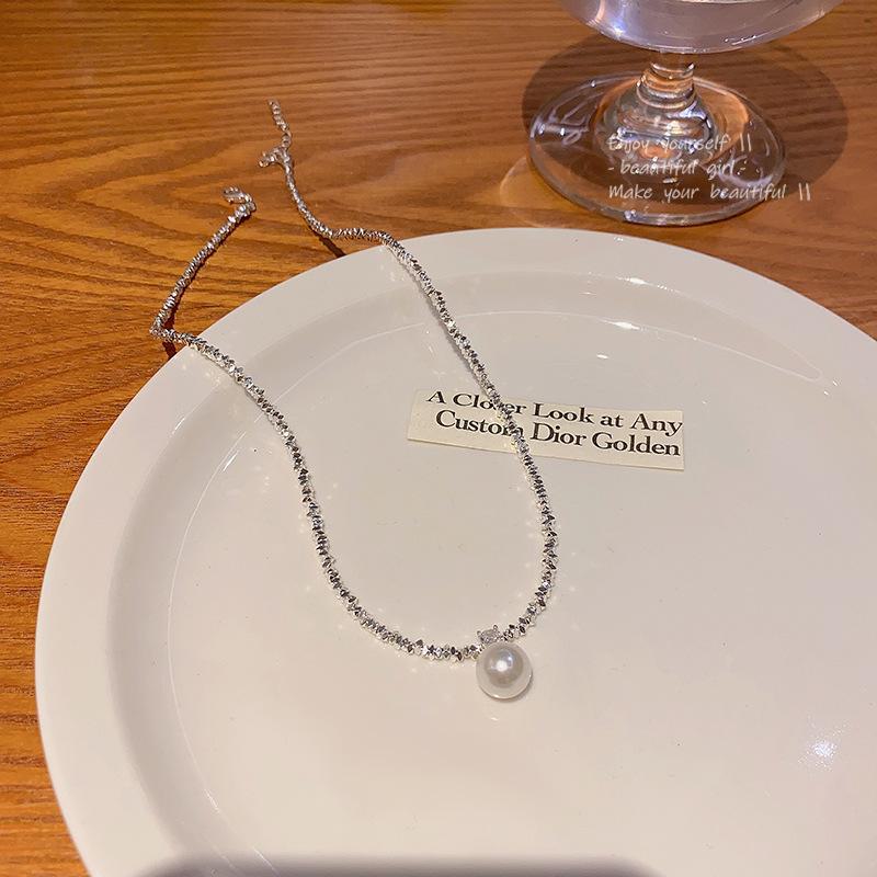 Элегантное серебряное жемчужное ожерелье на ключицу – высококачественный, трендовый дизайн для универсального стиля