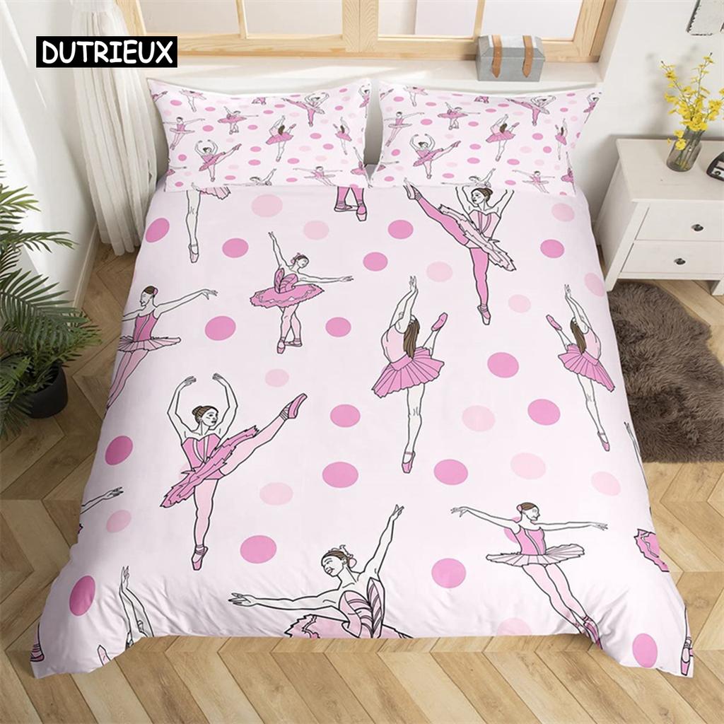 Пододеяльник с изображением Эйфелевой башни, романтический парижский тематический декор, комплект постельного белья для мальчика-подростка из микрофибры, балетное одеяло для девочки-единорога