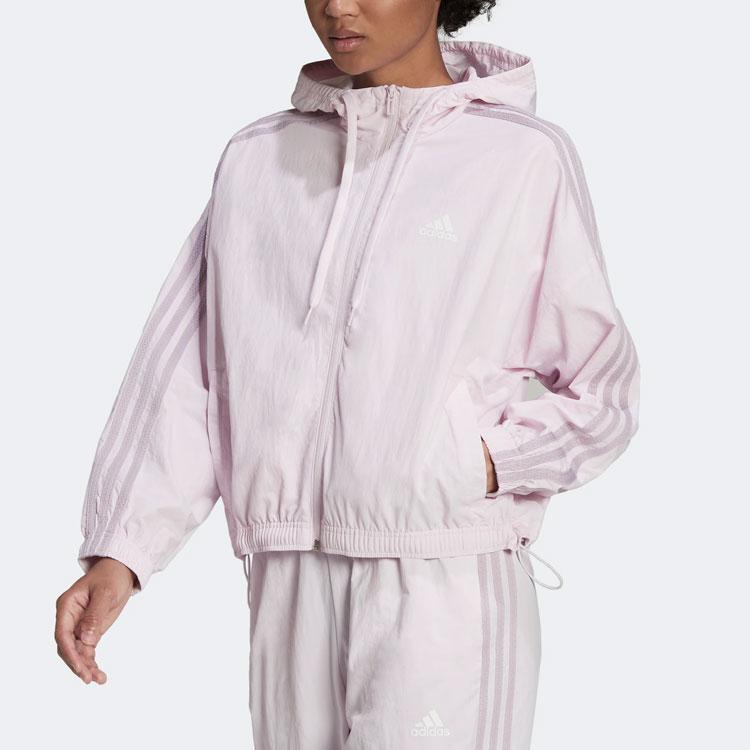 Adidas Однотонная спортивная толстовка с капюшоном для женщин, розовая HC9159