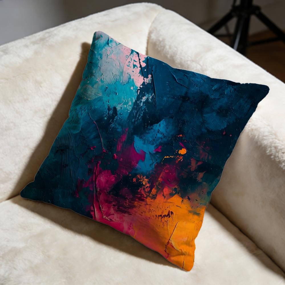 Color Paint Cushion Cover Soft Decorative Pillow Case Suitable for Bedroom Sofa Car Travel Use