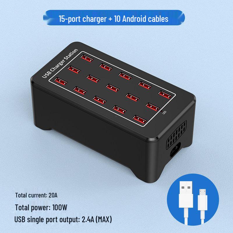 Многопортовое USB-быстрое зарядное устройство: Умная настольная зарядная станция для нескольких устройств