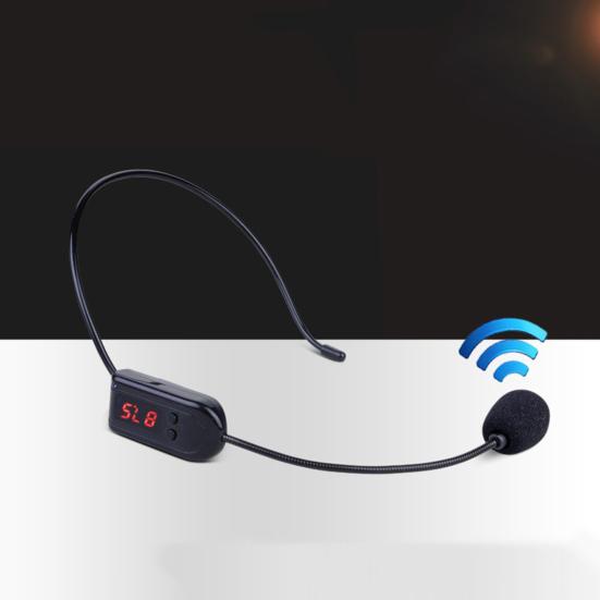 Wireless Microphone Head-mounted High Sensitivity Portable FM Transmitter Headset Megaphone Radio Mic for Tour Guide