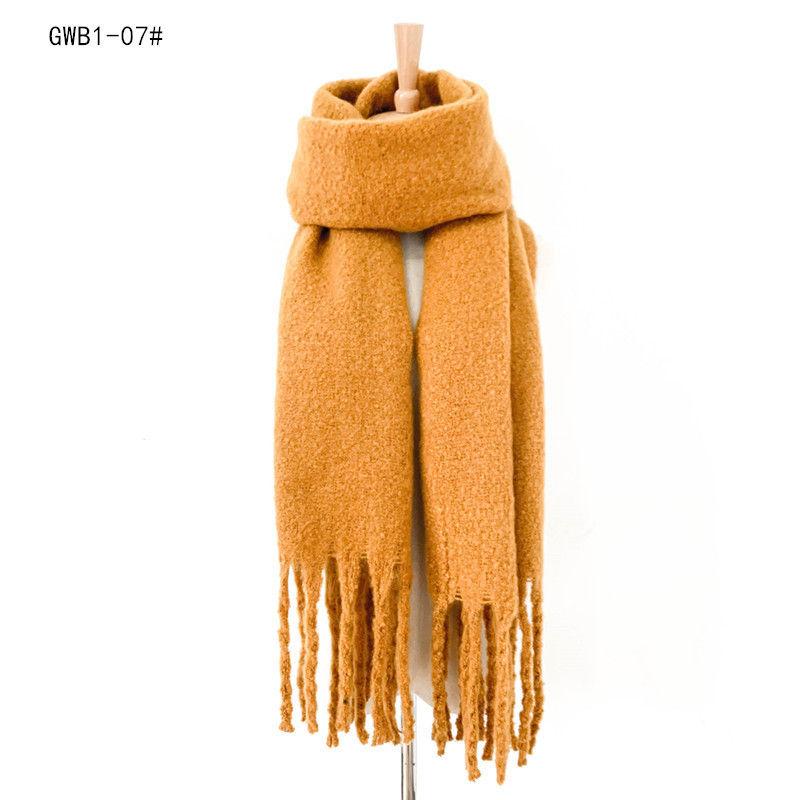 Thickened Men's Solid Color Thick Tassel Warm Circle Sand Scarf Women's Shawl Keep