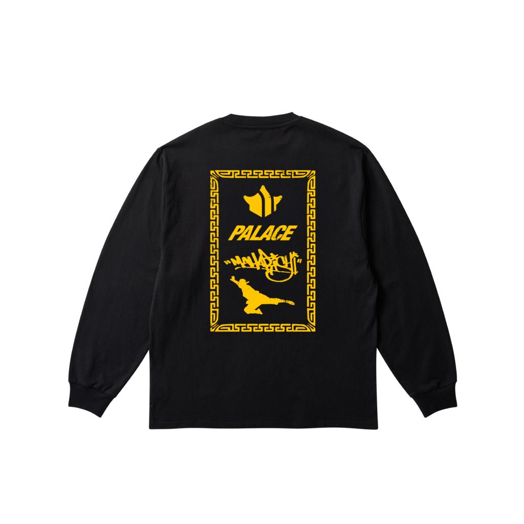 Palace X Maharishi Shaolin Tag Long-Sleeve Black Unisex Tops P28MHES003
