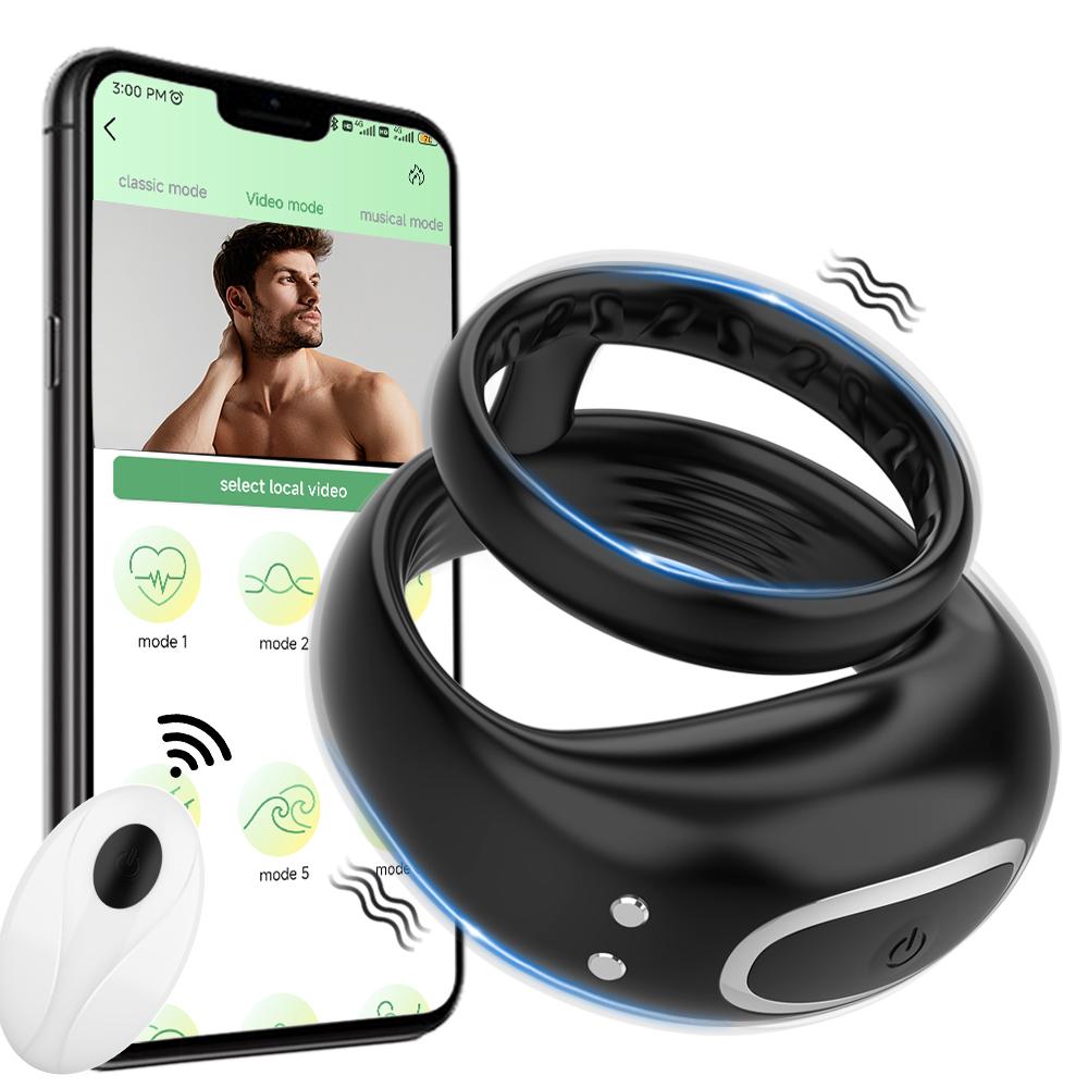 Беспроводной Пульт Управления Кольцо для Пениса Вибратор Управление через Приложение Мужской Мастурбатор Задержка Эякуляции Кольцо для Пениса Взрослые Секс-Игрушки для Мужчин 18+