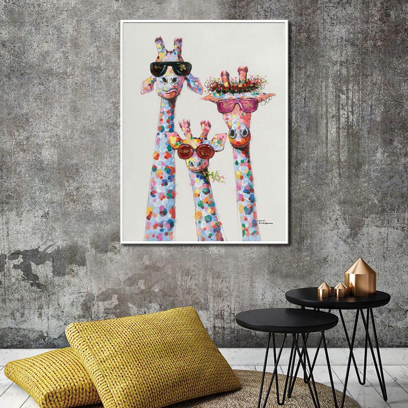 Семейные постеры с жирафами и принты, картины на холсте с животными, граффити Cuadro, настенные художественные фотографии для гостиной, домашний декор, без рамки