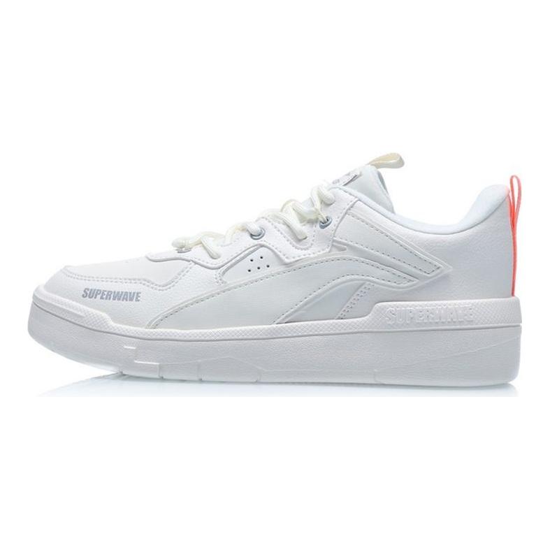 Li Ning Superwave Lo Повседневные противоскользящие прочные низкие кроссовки для скейтбординга Женские кроссовки Белые AGCQ228-1