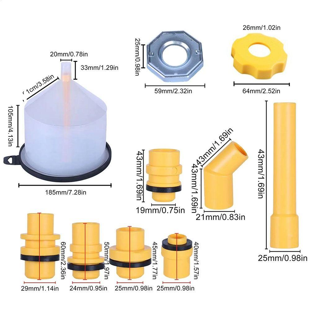 15Pcs/Set Plastic Car Antifreeze Funnel Spill Proof Coolant Bleeder Kit  Coolant Replacement
