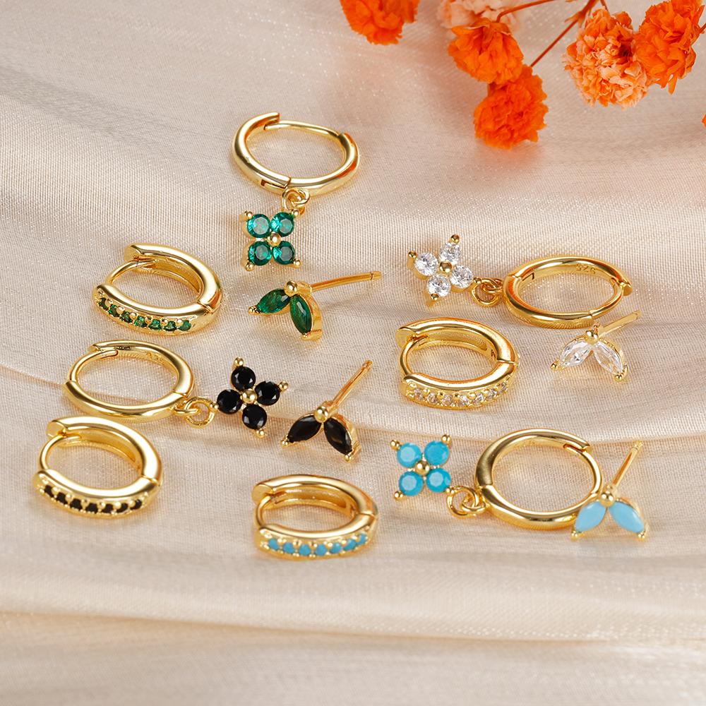 3шт висячие серьги для женщин из нержавеющей стали цветок серьги пирсинг ювелирные изделия аксессуар