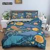 Ocean Duvet Cover Set King Queen Sea Marine Twin Bedding Set Underwater Animal Cartoon Octopus Dolphin Polyester Quilt Cover