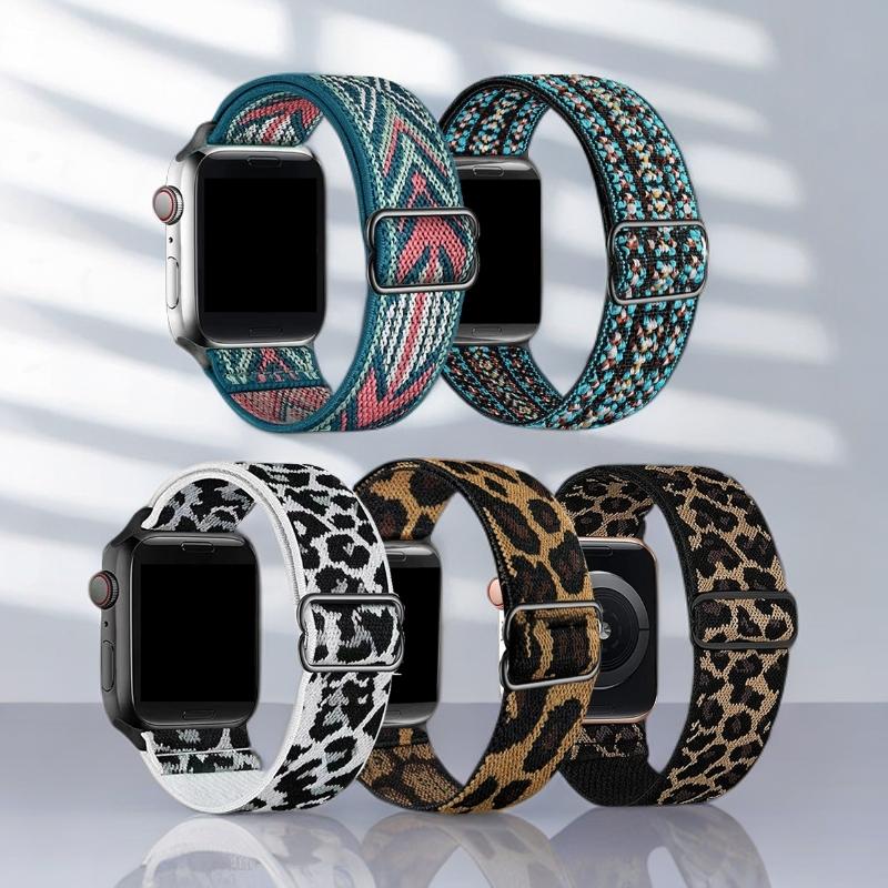 5 шт. Нейлоновые ремешки для Apple Watch 49 мм 45 мм 44 мм 40 мм 38 мм Для женщин и мужчин, Регулируемые, Для Apple Watch Series 11 10 Ultra 3 2