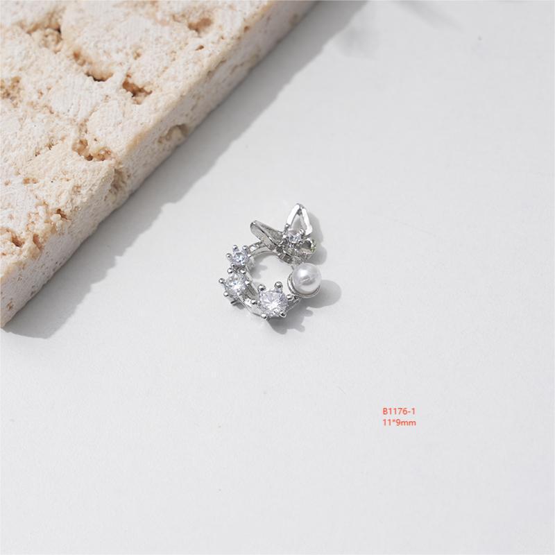 LZ16 Роскошные металлические бабочки из циркония для ногтей