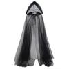 Halloween Ghost Reaper Hooded Cloak Witch Mesh Long Costume Dress Adult Scary Cosplay Cape