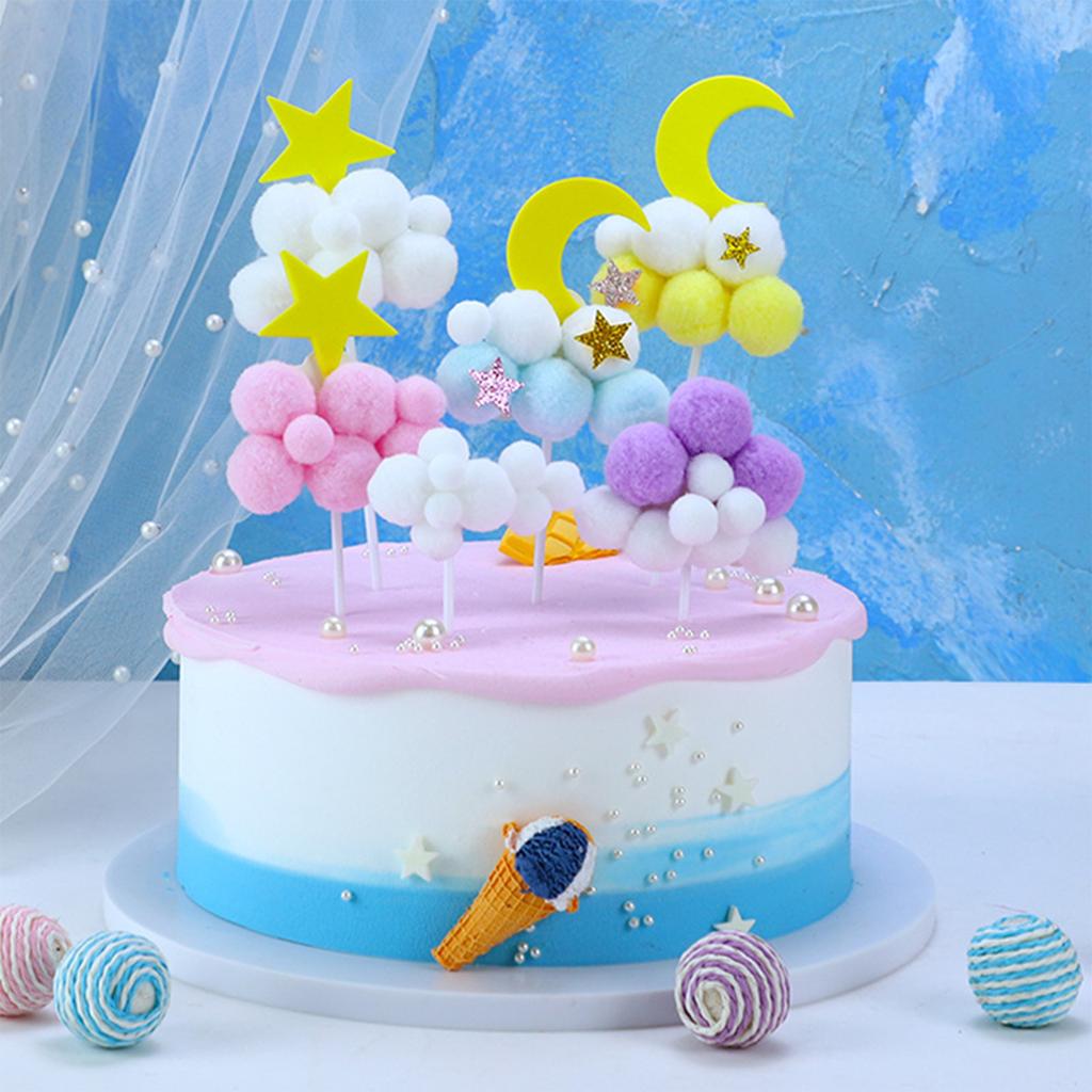 Beautiful Clouds Cake Topper For Birthday Party Decor Cake Decoration Happy Birthday Cupcake