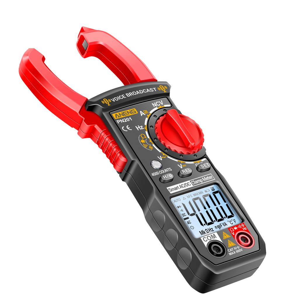 ANENG PN201 Voice Meters Digital Clamp Meter Multimeter Tester 4000 Counts with NCV Amp Ohm Volt