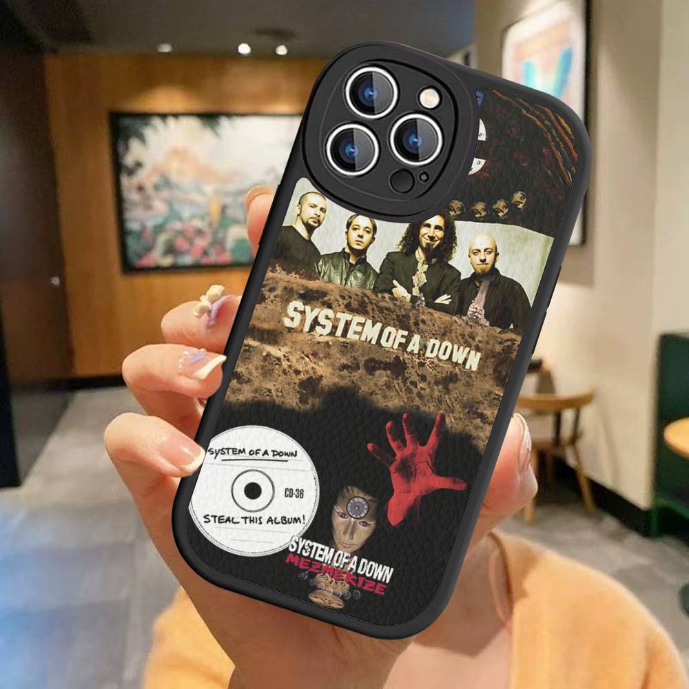 Чехол для телефона Band S-System Of A D-Down для iPhone 16 15 14 13 12 11 Pro Max Plus Ударопрочный кожаный чехол