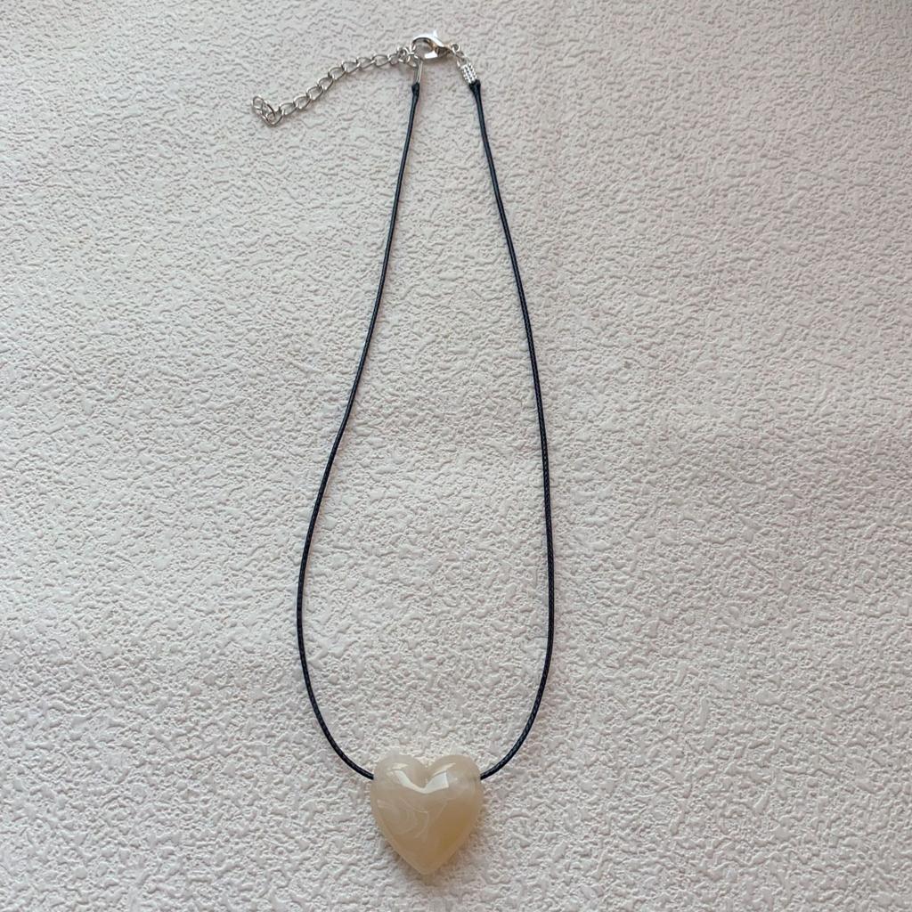 Adjustable Heart Pendant Necklace Colorful Heart Pendant Necklace Fashionable Choker Neck Adornment for Parties